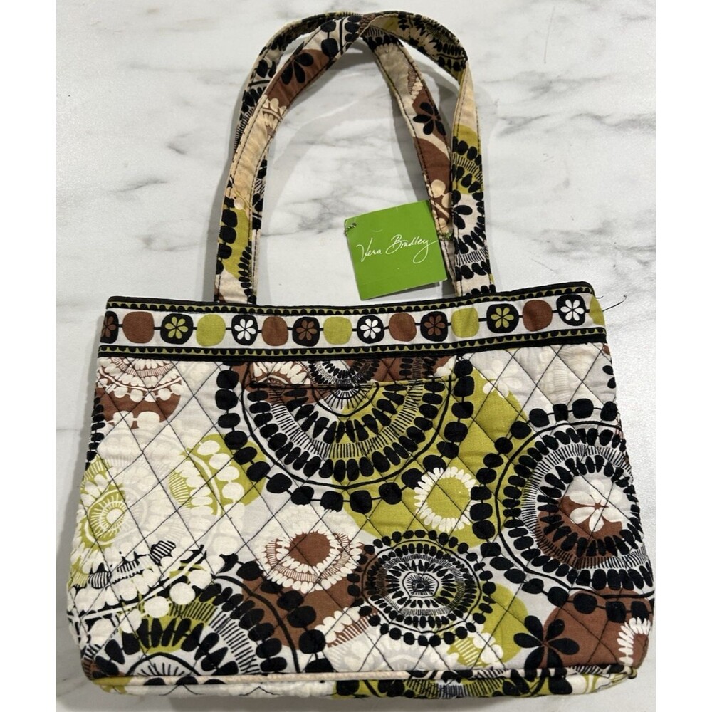 New VERA BRADLEY Convertible Bag Cocoa Moss Top Handle Tote